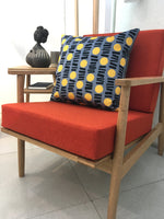 Load image into Gallery viewer, Little Lines Square velvet cushion in Yellow
