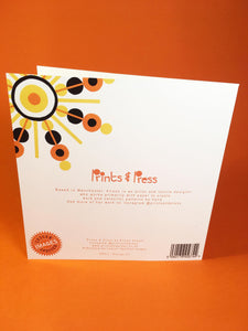 Orange 01 Greeting card, square, blank inside