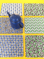 Load image into Gallery viewer, Set of 6 Rectangular Placemats - blue &amp; green
