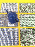 Load image into Gallery viewer, Set of 6 Rectangular Placemats - blue &amp; green
