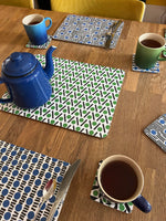 Load image into Gallery viewer, Set of 6 Rectangular Placemats - blue &amp; green
