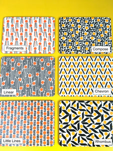 Set of 6 placemats - yellow & orange