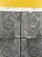 Load image into Gallery viewer, Dimensional A3 linocut print (marks)
