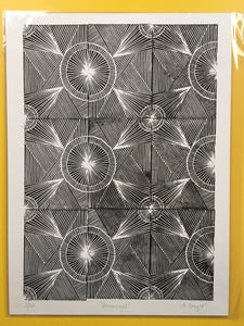 'Dimensional' A3 linocut print