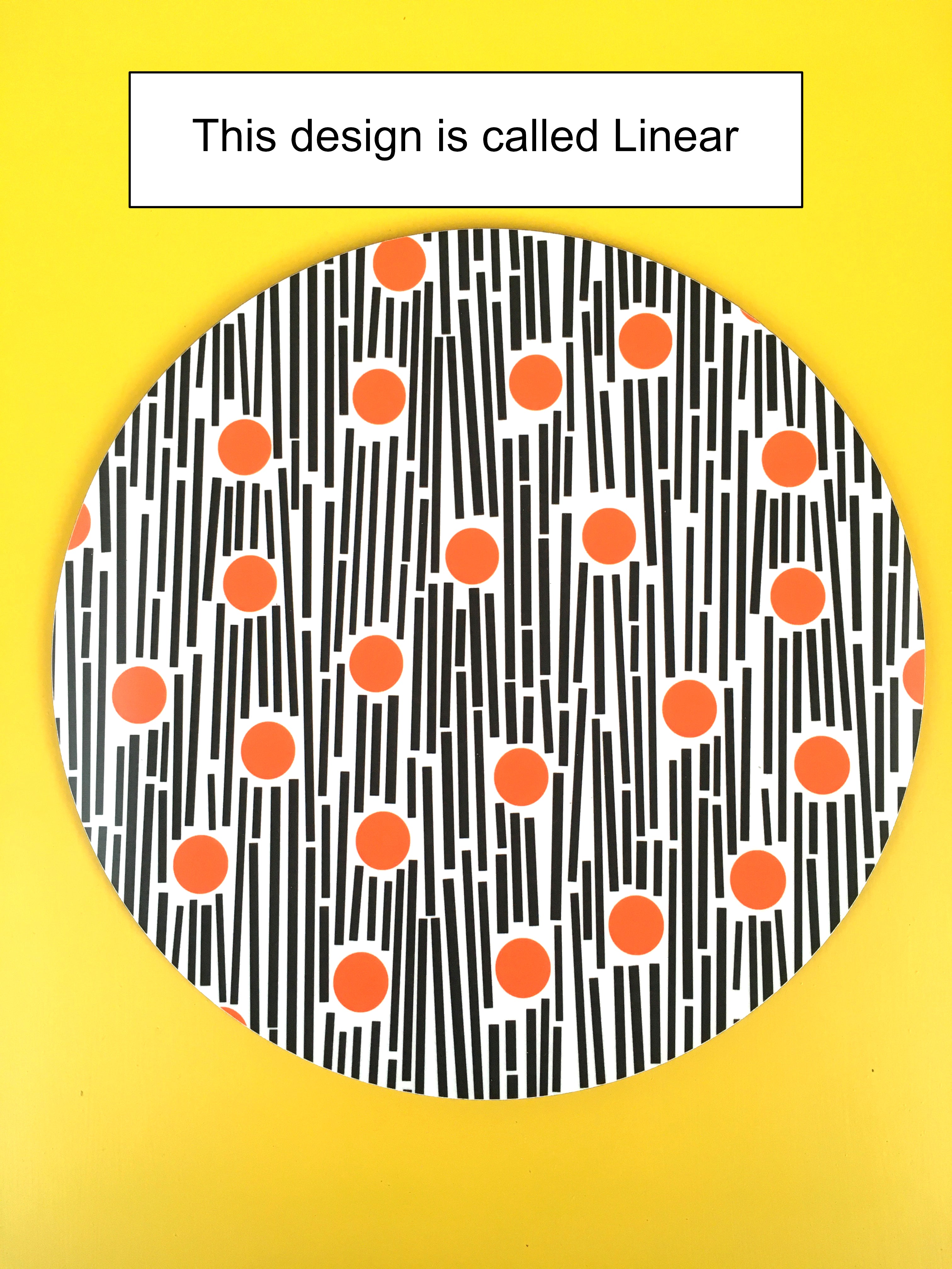 Set of 4 Round Placemats - yellow & orange