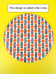 Set of 6 Round Placemats - yellow and orange