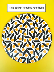 Set of 4 Round Placemats - yellow & orange