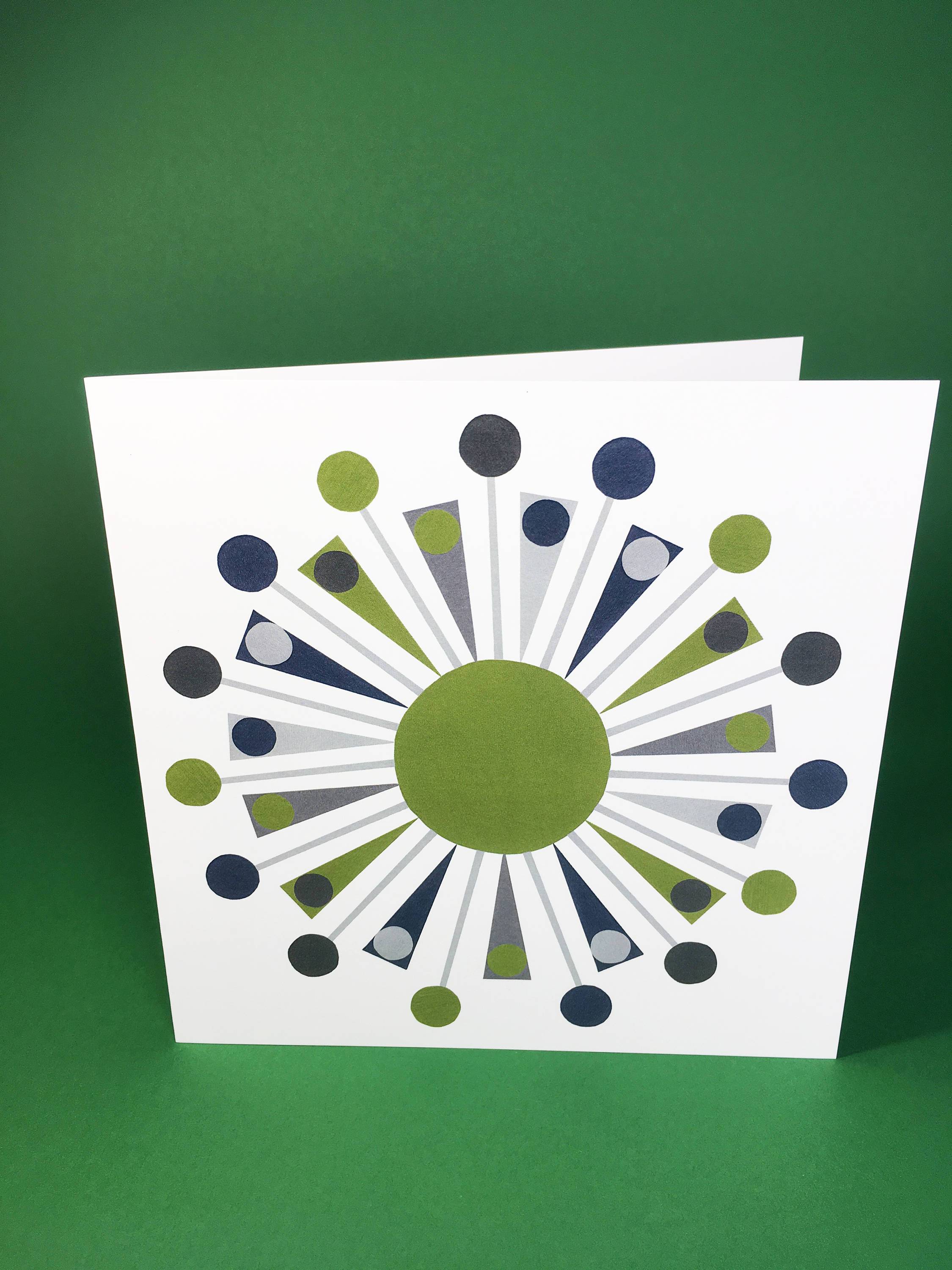 Green Triangle Greeting card, blank inside
