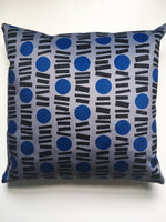 Load image into Gallery viewer, Little Lines Square Velvet cushion in Blue
