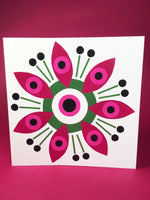 Load image into Gallery viewer, Pink and Green square blank greeting card

